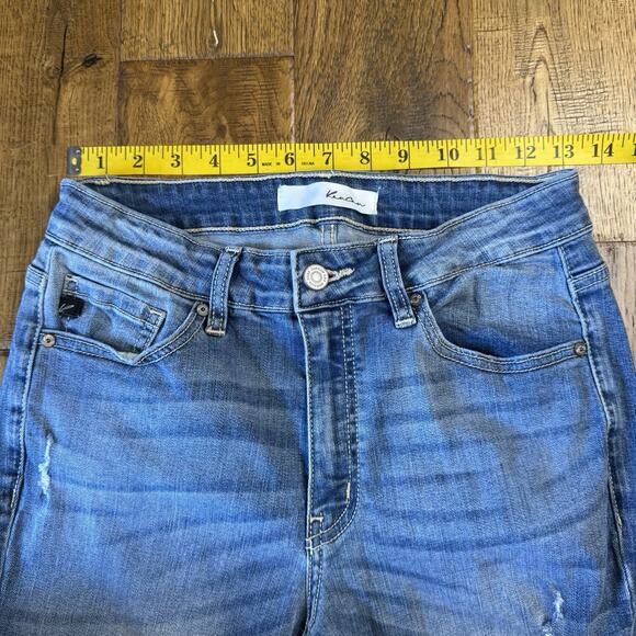 KanCan Skinny Jeans Mid Rise Stretch Distressed Womens Sz 28 Raw Hem SP1342-1 - Picture 3 of 7